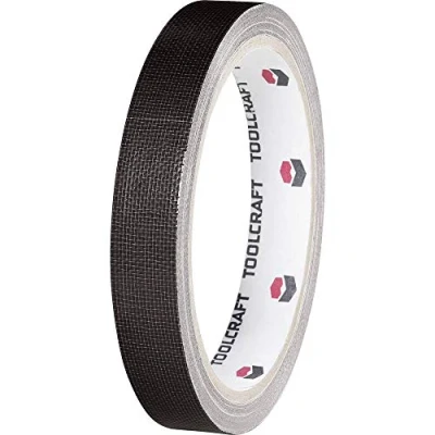 Image de Ruban adhésif toilé HEB19L10SC TOOLCRAFT noir (L x l) 10 m 19 mm thermofusible 1 pc(s)
