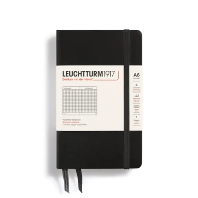 Image de LEUCHTTURM1917 318898 Carnet Pocket (A6) couverture rigide, 187 pages numérotées, Quadrillé, noir