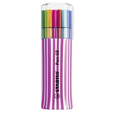 Image de STABILO Pen 68 Pack rose de 15 feutres pointe moyenne Coloris assortis