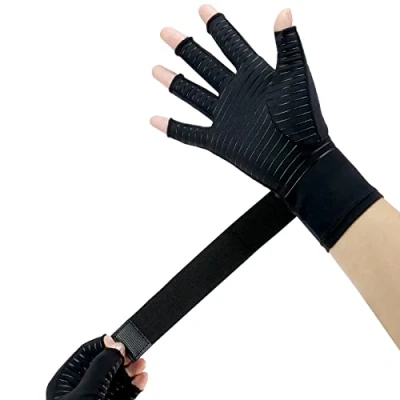 Image de Gants de Compression Arthrose sans Doigts Soutien du Poignet Soulagement la Douleur Rhumatisme Syndrome Canal,Carpien,Tendinite (1, L XL)