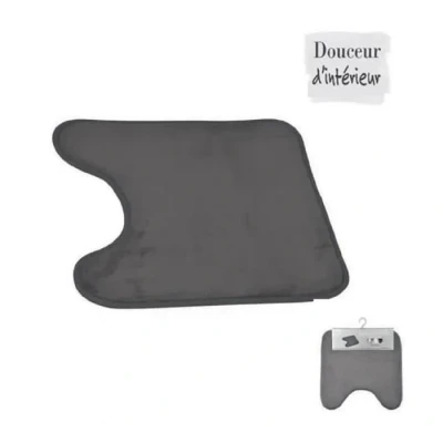 Image de douceur d&#039;intérieur, Tapis Contour Wc (45 x 45 cm) Vitamine Anthracite, Microfibre