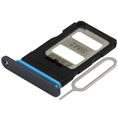 Image de MMOBIEL Tiroir Carte Dual SIM de Rechange Compatible avec Xiaomi Mi 10T / Pro 5G INCL. Joint en Caoutchouc et l&#039;épingle Support Noir