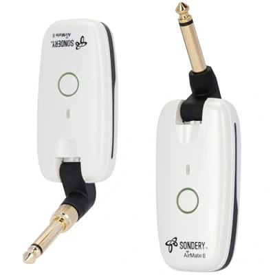 Image de Sondery Système de Guitare sans fil Émetteur et récepteur Compatible avec plusieurs instruments Basse Clavier Batterie, 7 canaux Autonomie 6 heures AirMate II UHF Rechargeable