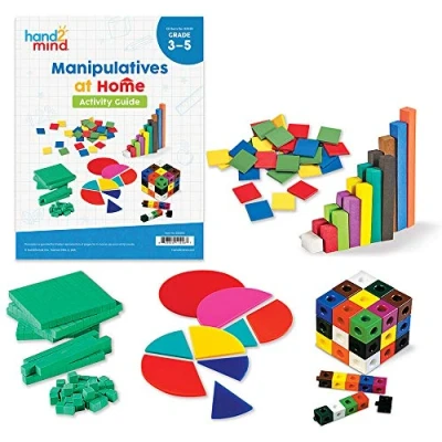 Image de Learning Resources Kit de matériel manipulation à domicile, objets mathématiques manipuler pour l’apprentissage domicile avec des cubes emboîter, base 10, 8+
