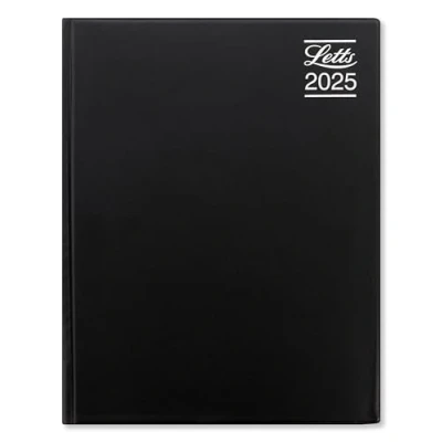 Image de Letts of London Rhino Agenda journalier 2025 avec rendez vous Noir Format A4