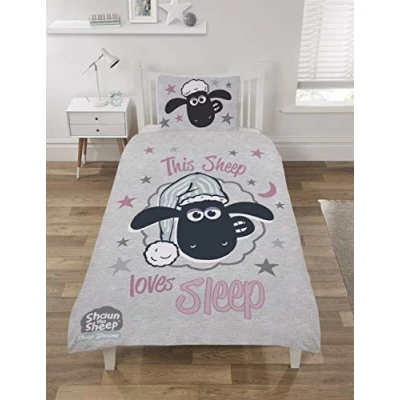 Image de Shaun the Sheep Parure de lit, Polycoton, Multicolore, Simple