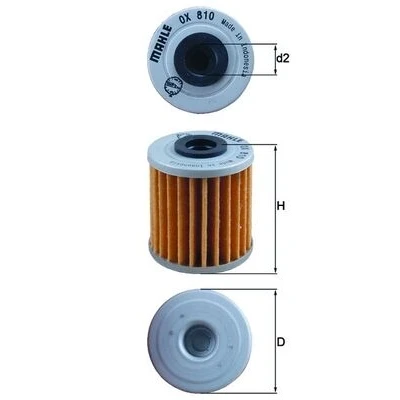 Image de MAHLE ORIGINAL OX 810 Filtre à huile Cartouche filtrante