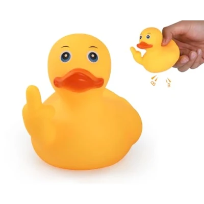 Image de DS. DISTINCTIVE STYLE Canard en caoutchouc jaune grand doigt d&#039;honneur 7,6 cm pour décoration de tableau bord voiture, d&#039;écran d&#039;ordinateur