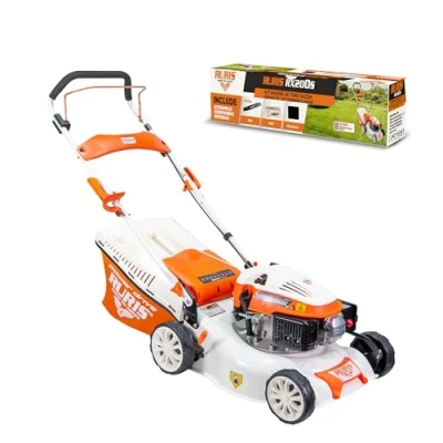 Image de RURIS rx200s, Tondeuse à Gazon, 2,7ch, 420mm, Sac 45l, Trois Systèmes de Coupe: Récupération en Sacs, Déflecteur Latéral et Mulching avec Kit Cuteau, Boujie, Filtre L&#039;Air