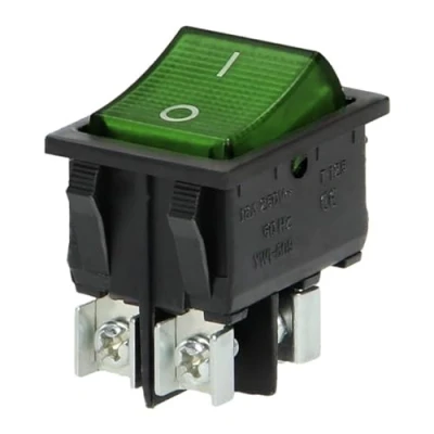 Image de Miratic Interrupteur avec Voyant Lumineux 12v Bouton Rétroéclairé On Off à Bascule Encastrable pour Installation Dans le Cockpit ou Multiprise (boîtier noir/bouton vert)