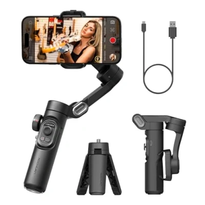 Image de Stabilisateur de téléphone 3 Axes pour Smartphone Pliable avec molette Mise au Point TikTok Youtube Vlog iPhone16 15 14 13 12 Pro Max Android AOCHUAN Smart XE