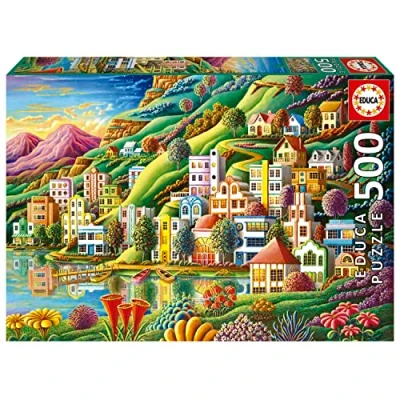 Image de Educa Port Caché 500 pièces Puzzle. Mesure : 48 x 34 cm. Comprend Fix Puzzle Tail pour l&#039;accrocher Une Fois l&#039;assemblage terminé. À partir de 11 Ans (19552)