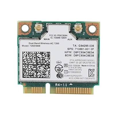 Image de ciciglow Carte Réseau, Taux sans Fil 2.4G + 5G (300M 867M) Half Mini Interface Pci E pour Intel 7260Ac Universal Wireless Card 867M Bluetooth 4.0 WiFi 3 * 2.7Cm / 1.2 1.1In
