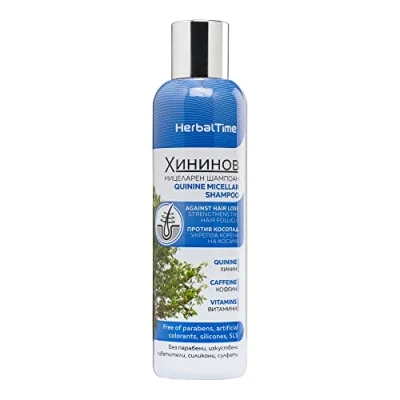 Image de Herbal Time Shampoing Micellaire à la Quinine Traitement Contre Chute des Cheveux Sans Parabènes, Silicones et Sulfates 200 ml
