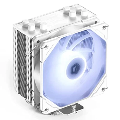 Image de ID COOLING SE 224 XTS Refroidisseur de processeur blanc pour ordinateur bureau 4 caloducs CPU d&#039;air LED 120 mm PWM ventilateur Intel LGA1700/115X/1200 ; AMD AM4/AM5