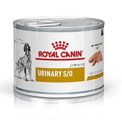 Image de Royal Canin Veterinary Urinary S/O Mousse 12 x 200 g Aliment complet diététique pour chiens Peut contribuer à la dissolution des calculs de struvite Propriétés dilution urinaire