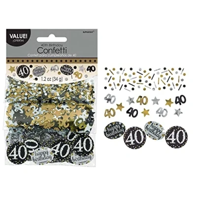 Image de Confetti scintillant argent or 40 ans.