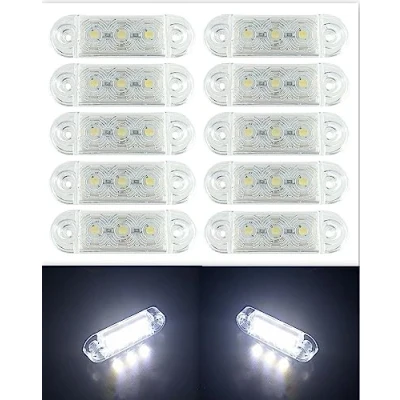 Image de Formplas 10 x LED Feux Gabarit Position Lateral Blanc 12v 24v Remolque Camion Camionette Lampe