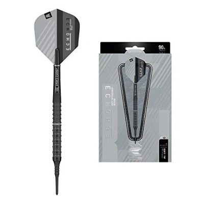 Image de TARGET 90% Soft Tip Darts Set Jeu de fléchettes Echo 12 21G tungstène à Pointe Souple Unisexe, Noir/Gris, 21 g
