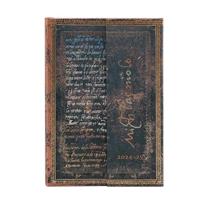 Image de Michelangelo, Handwriting (Embellished Manuscripts Collection) Mini 18 month Horizontal Hardback Dayplanner 2025 (Wrap Closure)