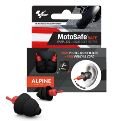 Image de Alpine MotoSafe Race MotoGP™ Bouchons d’oreilles spécial motards Protection auditive réutilisable Réduction de 20dB Certifié CE Filtre ultra doux et confortable