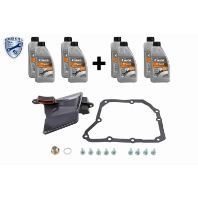 Image de VAICO V40 1604 XXL Jeu de pièces, Vidange boîte automatique avec accessoires quantité d&#039;huile pour rinçage à l&#039;huile VOLVO: S40 II, V50, XC90 I