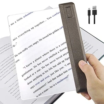 Image de HONWELL loupe de Lecture, 3X avec lumière, Lecture éclairée à LED Pleine Page, grossissante Rechargeable pour Seniors, Livres, Journaux