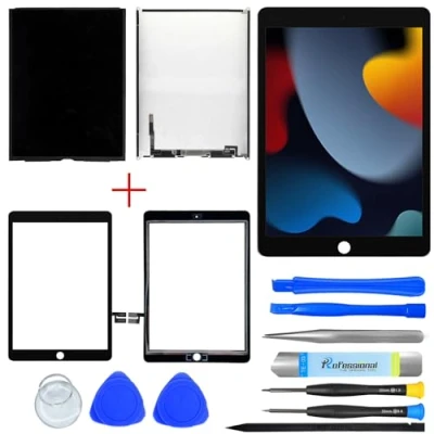 Image de NB+ Écran tactile LCD de rechange pour iPad 9 compatible avec 2021 10,2&quot; A2602 A2603 A2604 A2605 génération outils (noir)
