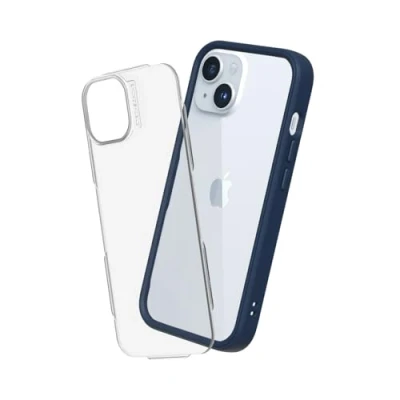 Image de RhinoShield Coque Compatible avec [iPhone 15 Plus] Mod NX Protection Fine Personnalisable Technologie d&#039;absorption des Chocs [sans BPA] Bleu Marine