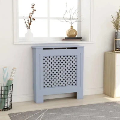 Image de vidaXL Cache radiateur MDF Gris 78 cm 325569