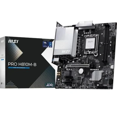 Image de MSI Pro H810M B Carte mère Micro ATX pour processeurs Intel Core Ultra (série 2), LGA 1851 Mémoire DDR5 (6400+MT/s OC), PCIe 5.0 x16, M.2 Gen4, 2,5G LAN