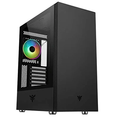 Image de Boîtier Moyen Tour ATX Vertibra S210 RGB avec Panneau Vitré, Noir