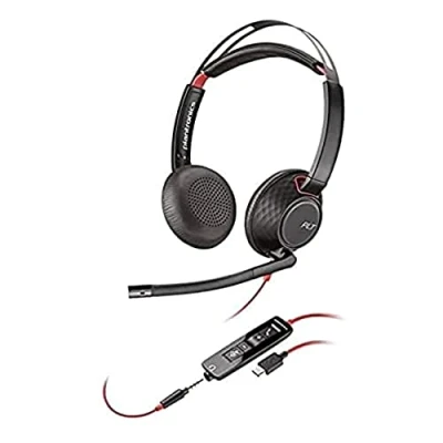 Image de POLY Blackwire 5220 Casque Avec fil Arceau Appels/Musique USB Type C Noir, Rouge Neuf