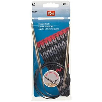 Image de Prym MS Aiguilles à Tricoter circulaires en Laiton Argenté 6 mm 100 cm