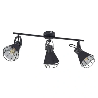 Image de Lindby Spot Yusei à intensité variable (Traditionnel) en Noir Métal e. a. pour Salon &amp; Salle manger (à 3 lampes, E27), Lampe encastrable, plafonnier, applique