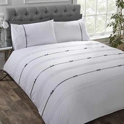 Image de Rapport Home Clarissa Parure de lit, Blanc, Simple, Polycoton