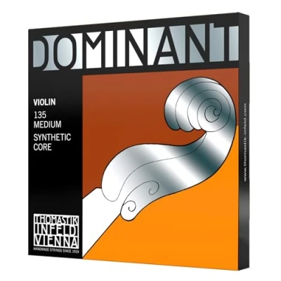 Image de Thomastik Cordes Violon Dominant Noyau Nylon, Jeu 4/4 moyen avec Mi Acier filé Alu