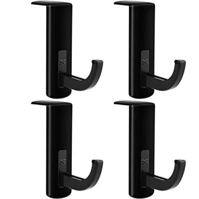 Image de Paquet de 4 Ecouteur Hanger Crochet Casque Moniteur Support à Stick sur Crochet, Noir