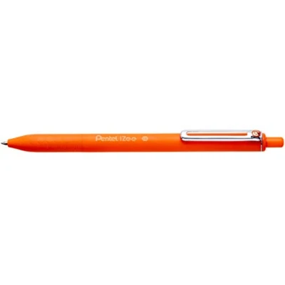 Image de Pentel BX470 F iZee Lot de 12 stylos à bille rétractables avec clip en métal Orange Pointe large 1 mm