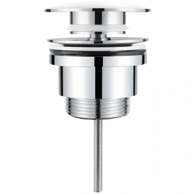 Image de VALAZ Bouchon universel pour lavabo et bidet sans trop plein chromé bonde Click Clack, Pop Up