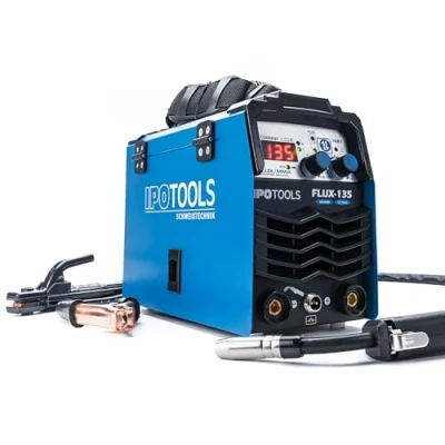 Image de IPOTOOLS FLUX 135 poste à souder fil fourré sans gaz A inverter pour 0.8mm ou 1.0mm avec MMA/IGBT / 230V 7 ans de garantie