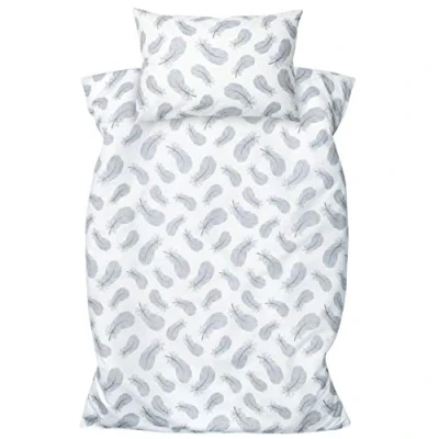 Image de Amilian Parure de lit 2 pièces en 100 % coton pour enfant et bébé Housse couette x 135 cm taie d&#039;oreiller 40 60 Avec fermeture à rabat