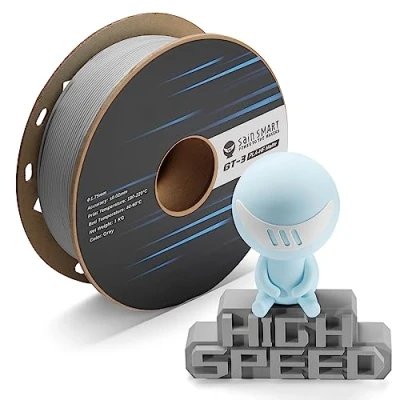 Image de SainSmart GT 3 filament PLA mat 1,75 mm, impression rapide jusqu&#039;à 500 mm/s, de haute qualité, bobine 1 kg, précision dimensionnelle +/ 0,02 gris