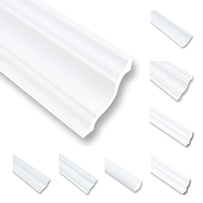 Image de NK80 Moulures de plafond En polystyrène XPS 20 m décoratives Baguette finition blanc 80 x mm