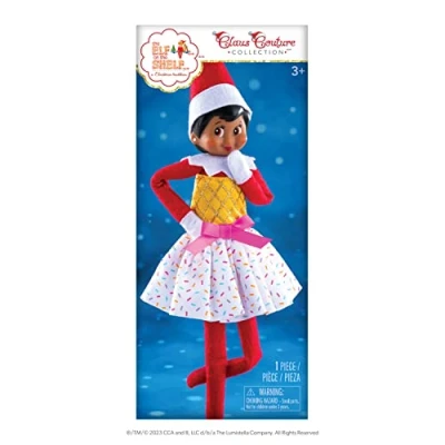 Image de the Elf on Shelf Claus Couture Ensemble de vêtements fête pour votre scout elfe Les accessoires incluent une robe et un corsage inspirés la crème glacée