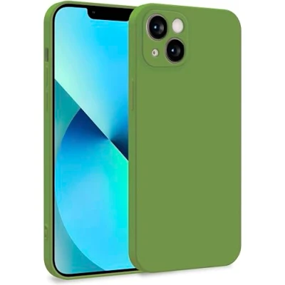 Image de MyGadget Coque pour iPhone 13 Case Silicone Souple &amp; Soft Doublure Microfibre Cover TPU Protection Extra Fine Légère Vert