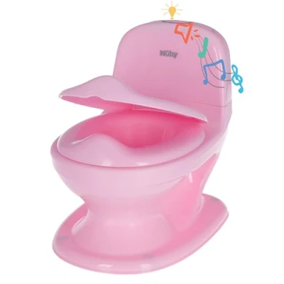Image de Nuby Dr. Talbot&#039;s My Real Potty Pot pour bébé Avec bruit de chasse Toilette enfant d’apprentissage la propreté vrai son et piles incluses Rose 18+ mois