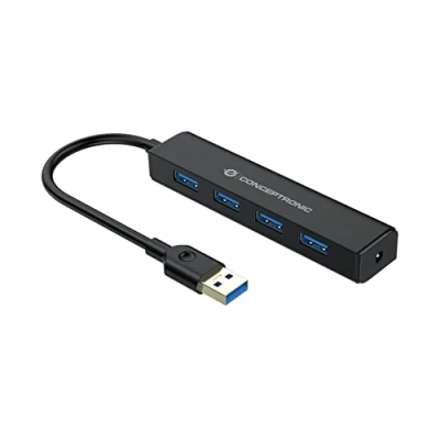 Image de Conceptronic C4PUSB3 USB 3.2 Gen 1 (3.1 1) Type A 4800 Mbit/s Noir Neuf