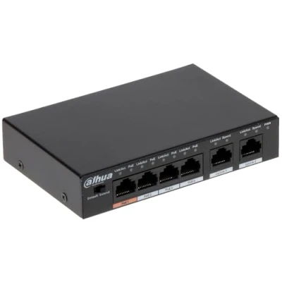 Image de Dahua Technology PFS3006 4ET 60 Non géré L2 Fast Ethernet (10/100) Connexion Ethernet, supportant l&#039;alimentation via ce port (PoE) Noir Neuf