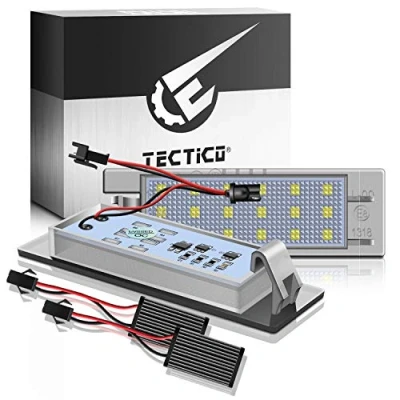 Image de TECTICO Feux de plaque d&#039;immatriculation LED auto arrière ECE 3528 SMD Blanc Xenon ultra lumineux canbus sans erreur pour Astra Cascada Corsa Insignia Meriva Zafira, 2 pièces